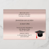 GOLDEN ROOS MODERN AFSTUDEERDER PARTY FOLIE UITNODIGING (Achterkant)