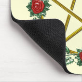 Golden Roos Pagan Pentacle Pentagram Mousepad Muismat (Hoek)