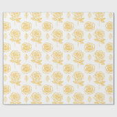 Golden Roos Pattern Cadeaupapier (Vlak)