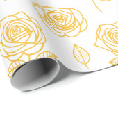 Golden Roos Pattern Cadeaupapier (Rol Hoek)