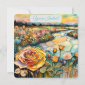 Golden Roos River Valley Sunrise Bridal Kaart (Voorkant)