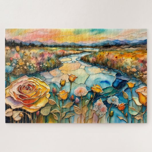 Golden Roos River Valley Sunrise Legpuzzel (Horizontaal)