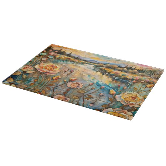 Golden Roos River Valley Sunrise Snijplank (Hoek)