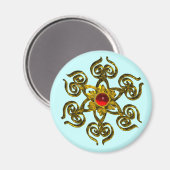 GOLDEN ROOS RUBY MAGNEET (Voorkant / Achterkant)