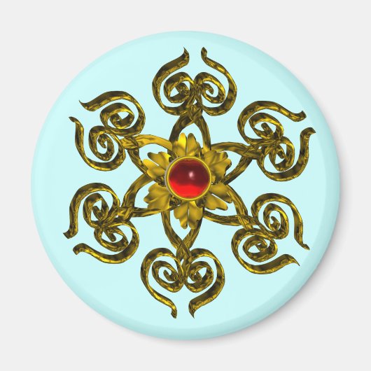 GOLDEN ROOS RUBY MAGNEET (Voorkant)