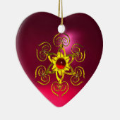 GOLDEN ROOS RUBY, Paars Roze Keramisch Ornament (Rechts)