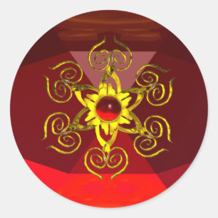 GOLDEN ROOS RUBY RONDE STICKER