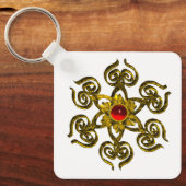 GOLDEN ROOS RUBY SLEUTELHANGER (Voorkant)