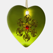 GOLDEN ROOS RUBY, Yellow Topaz, Paars roze Keramisch Ornament (Rechts)