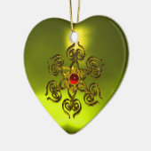 GOLDEN ROOS RUBY, Yellow Topaz, Paars roze Keramisch Ornament (Links)