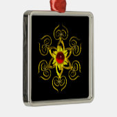 GOLDEN ROOS RUBY, zwart Metalen Ornament (Rechts)