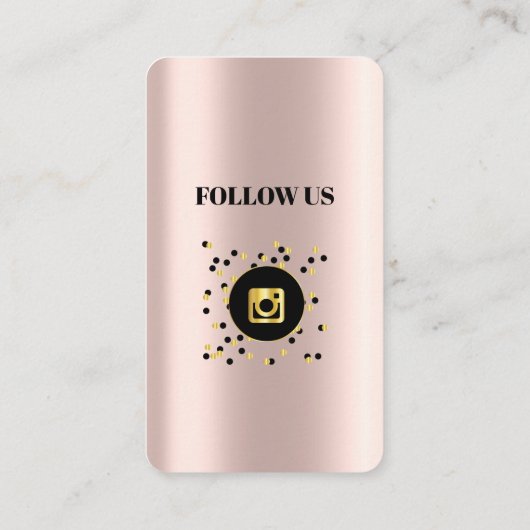 Golden roos - Sociale media QR Code Visitekaartje (Achterkant)