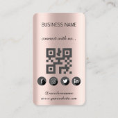 Golden roos - Sociale media QR Code Visitekaartje (Voorkant)