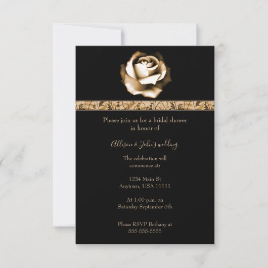 Golden Roos Vrijgezellenfeest Invite Kaart (Voorkant)