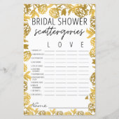 Golden Roos Vrijgezellenfeest Scattergories Game (Voorkant)