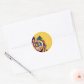 Golden Roos waterverf Ronde Sticker (Envelop)