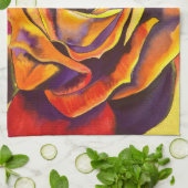 Golden Roos waterverf Theedoek (Gevouwen)