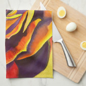 Golden Roos waterverf Theedoek (Quarter Fold)