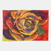 Golden Roos waterverf Theedoek (Horizontaal)