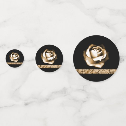 Golden Roos Wedding Shower Table Confetti (Achterkanten)