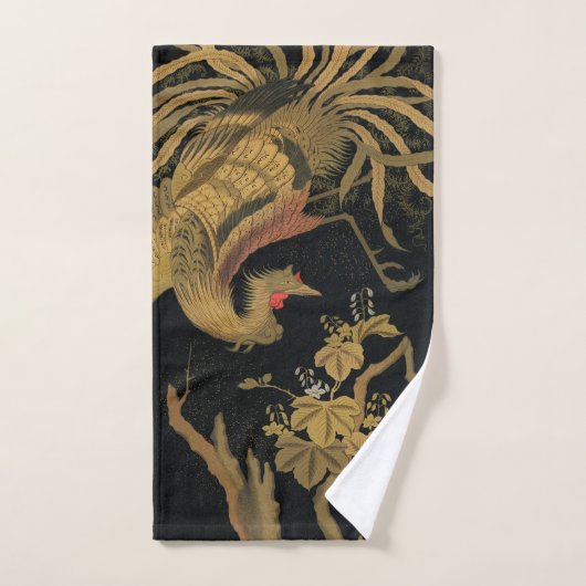 Golden Rooster Bird Japans Classic Antiek Bad Handdoek (Handdoek)