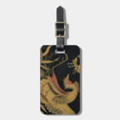 Golden Rooster Bird Japans Classic Antiek Bagagelabel (Voorkant verticaal)