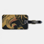 Golden Rooster Bird Japans Classic Antiek Bagagelabel (Achterkant horizontaal)