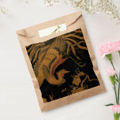 Golden Rooster Bird Japans Classic Antiek Bedankzakje (Gezegeld)