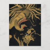 Golden Rooster Bird Japans Classic Antiek Briefkaart (Voorkant)