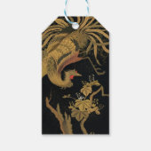 Golden Rooster Bird Japans Classic Antiek Cadeaulabel (Voorkant)