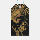 Golden Rooster Bird Japans Classic Antiek Cadeaulabel (Achterkant)
