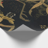 Golden Rooster Bird Japans Classic Antiek Cadeaupapier (Hoek)