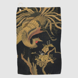 Golden Rooster Bird Japans Classic Antiek Golfhanddoek