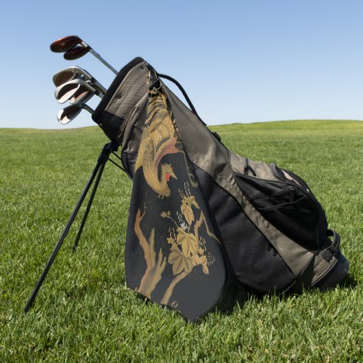 Golden Rooster Bird Japans Classic Antiek Golfhanddoek (Groen)