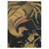Golden Rooster Bird Japans Classic Antiek Klembord (Achterkant)