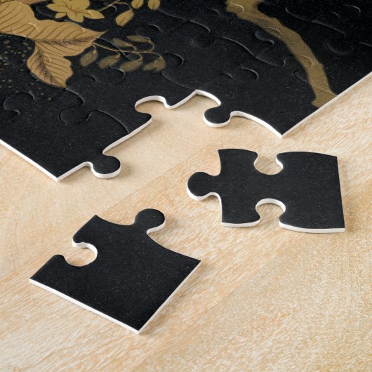 Golden Rooster Bird Japans Classic Antiek Legpuzzel (Zijkant)