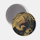 Golden Rooster Bird Japans Classic Antiek Magneet (Voorkant / Achterkant)
