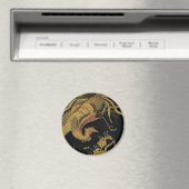 Golden Rooster Bird Japans Classic Antiek Magneet (Insitu (Vaatwasser))