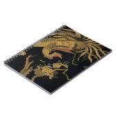 Golden Rooster Bird Japans Classic Antiek Notitieboek (Linkerzijde)