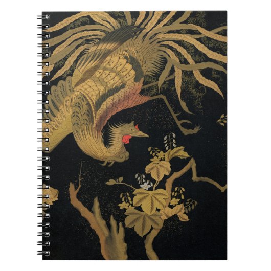 Golden Rooster Bird Japans Classic Antiek Notitieboek (Voorkant)