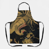 Golden Rooster Bird Japans Classic Antiek Schort (Voorkant)