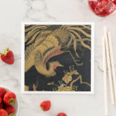 Golden Rooster Bird Japans Classic Antiek Servet (Insitu)