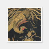 Golden Rooster Bird Japans Classic Antiek Servet (Voorkant)