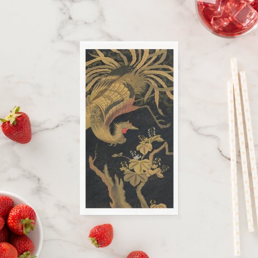 Golden Rooster Bird Japans Classic Antiek Servet (Insitu)