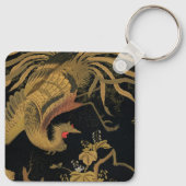 Golden Rooster Bird Japans Classic Antiek Sleutelhanger (Achterkant)