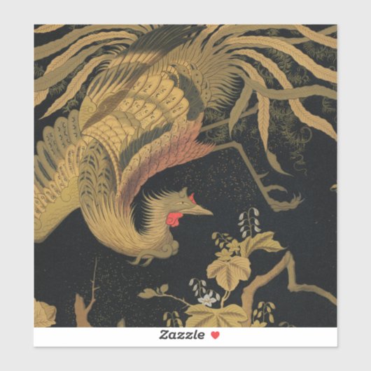 Golden Rooster Bird Japans Classic Antiek Sticker (Vel)
