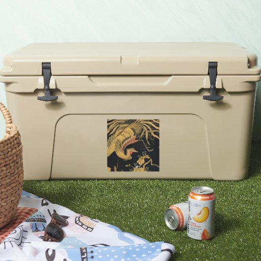 Golden Rooster Bird Japans Classic Antiek Sticker (Koeler)