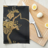 Golden Rooster Bird Japans Classic Antiek Theedoek (Quarter Fold)