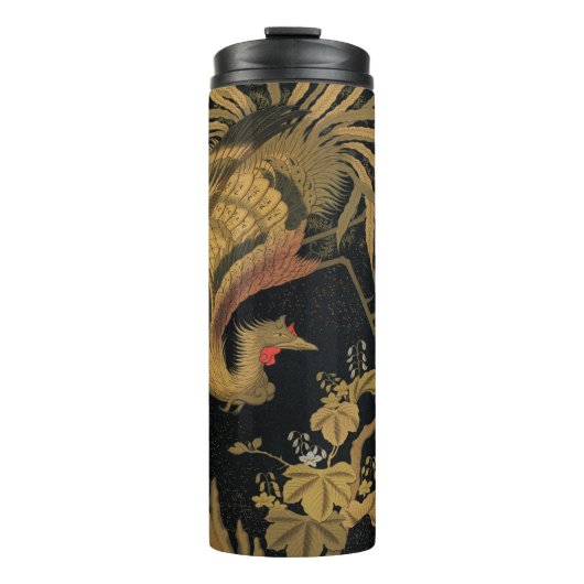 Golden Rooster Bird Japans Classic Antiek Thermosbeker (Voorkant)