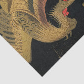 Golden Rooster Bird Japans Classic Antiek Tissuepapier (Detail)